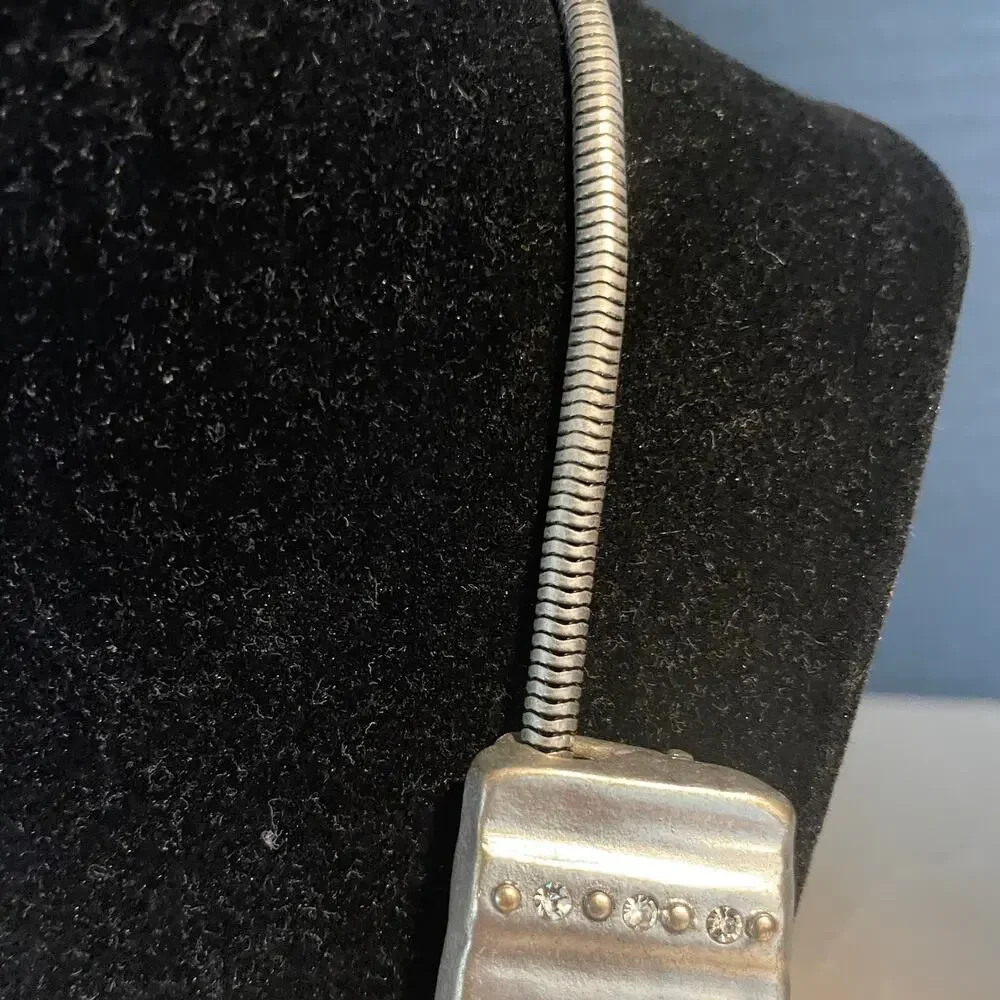 chico's silver tone statement necklace modern geometric collar evening jewelry